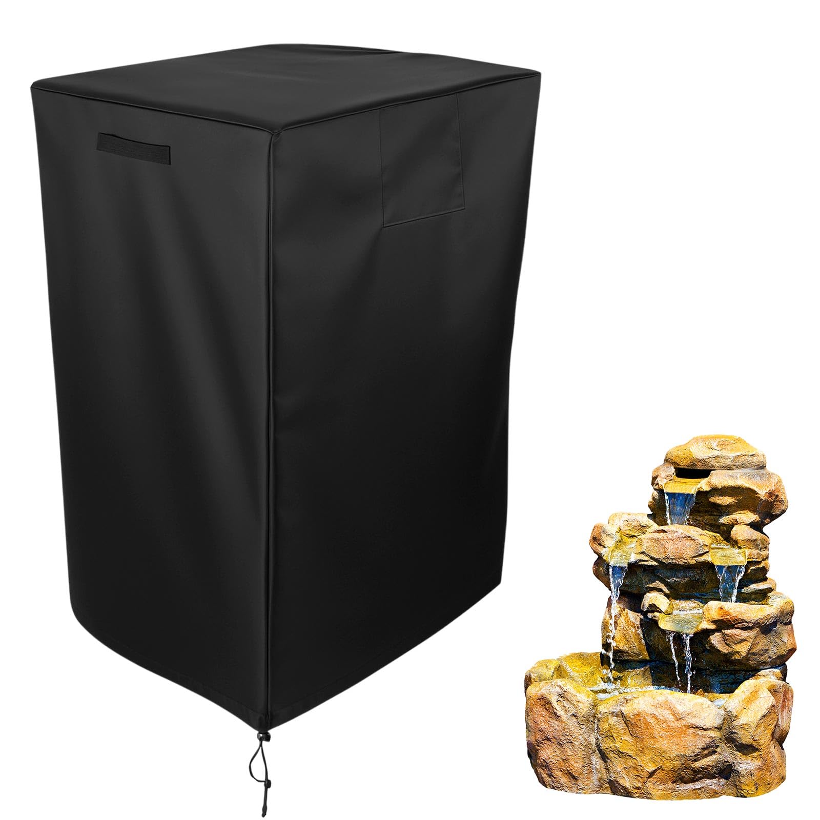 Outdoor Fountain Cover, 40x24x19in Heavy Duty Waterproof Winter Garden Statue Pr