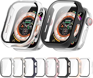 Tempered Glass Film One Piece PC Watch Case for Apple Watch Series 11/10 42mm (Pink)