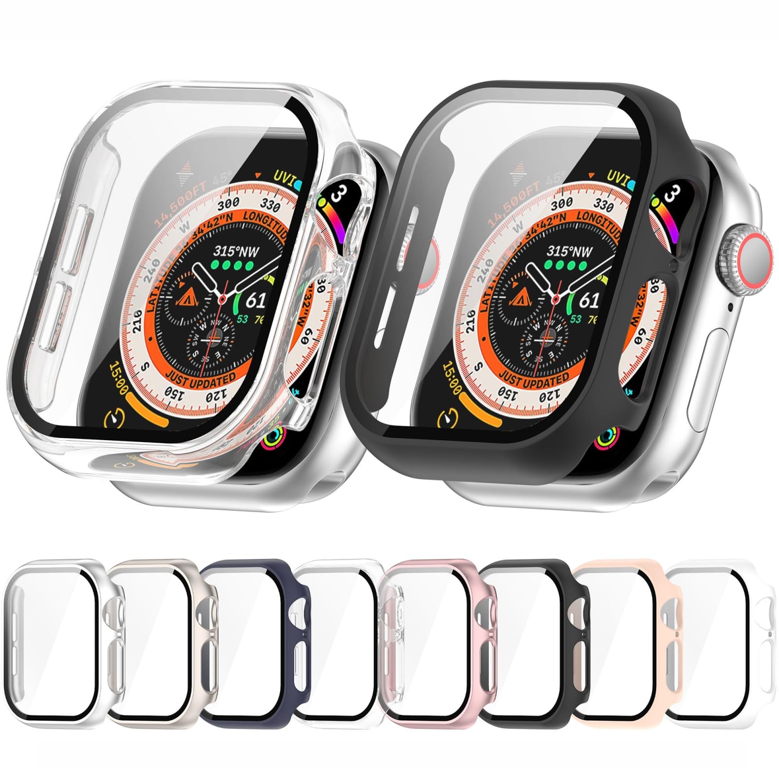 Tempered Glass Film One Piece PC Watch Case for Apple Watch Series 11/10 42mm (P
