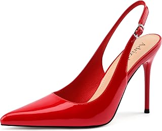 Adrizzlein Slingback Heels for Women Stiletto High Heels Pumps