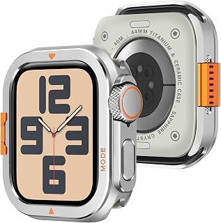 Amizee Cover Compatible with Apple Watch SE3/2/1 Series 6/5/4 44mm, Silver