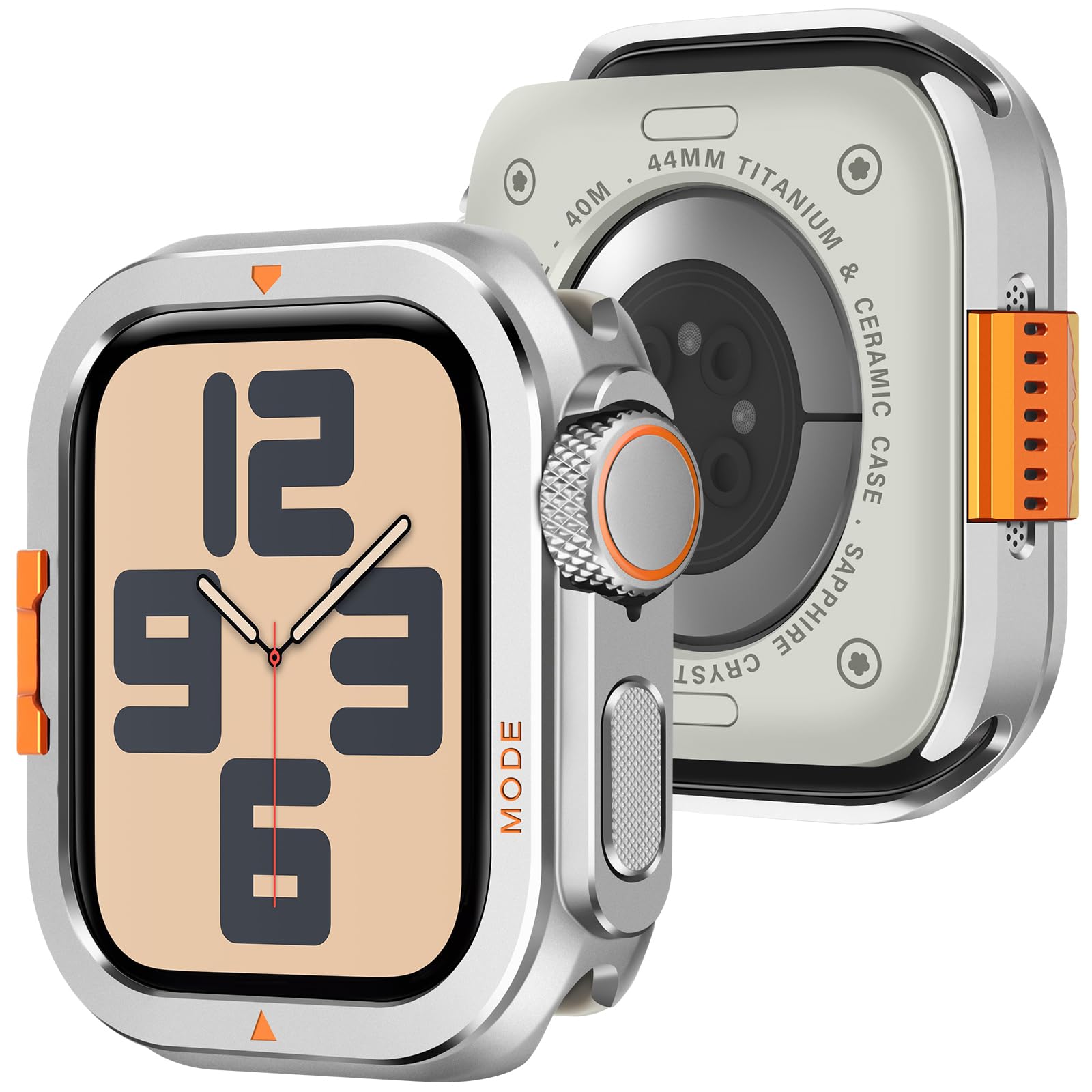 Amizee Cover Compatible with Apple Watch SE3/2/1 Series 6/5/4 44mm, Silver