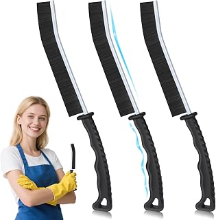Alyvisun 3 Pack Crevice Cleaning Brush, Hard Bristle Crevice Cleaning Tool Gap Brush, Thin Cleaning Brush for Door Tracks, Window Grooves, Kitchen