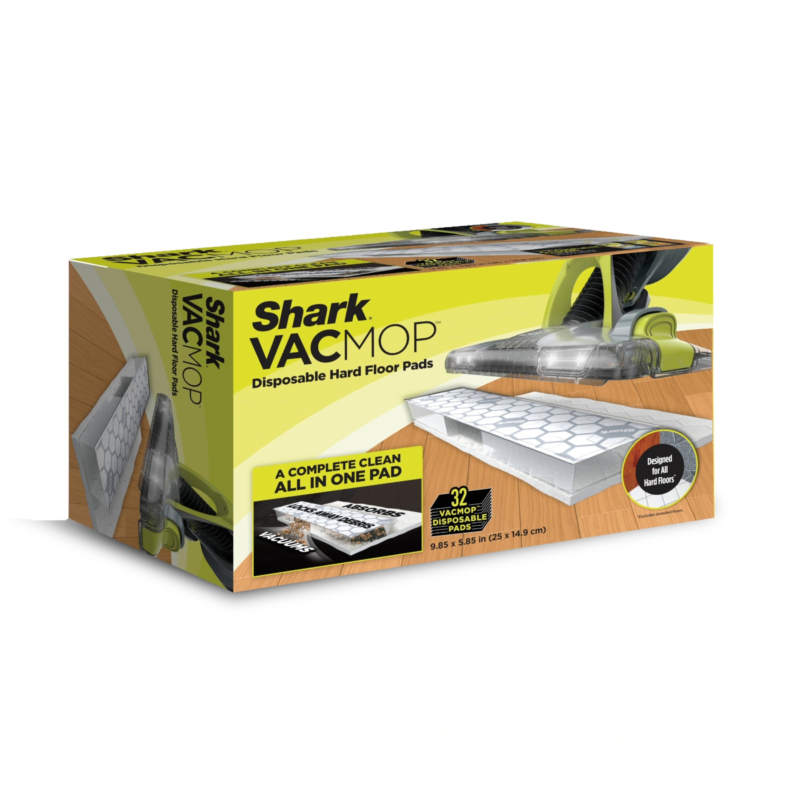 Shark VACMOP Disposable Hard Floor Pad Refills, 32 Count, VMP32 | No-Touch Dispo