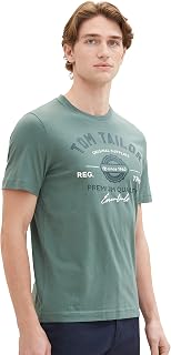 TOM TAILOR Men's Cotton Logo Print T-Shirt t-Shirt with Logo Print Made of Cotton (Pack of 1)