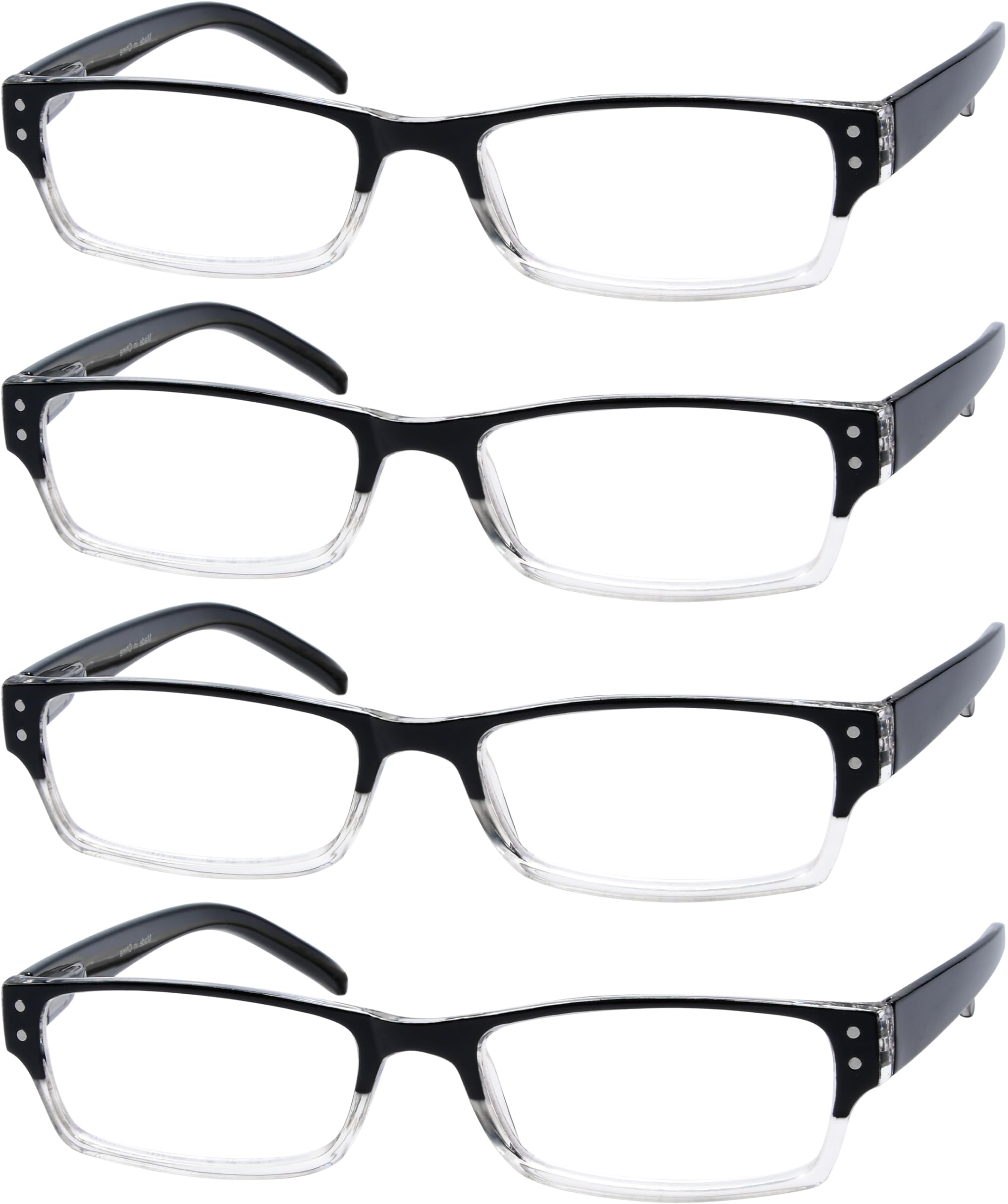 Eyekepper Reading Glasses Women 3.50, Readers for Men, 4 Pack Black
