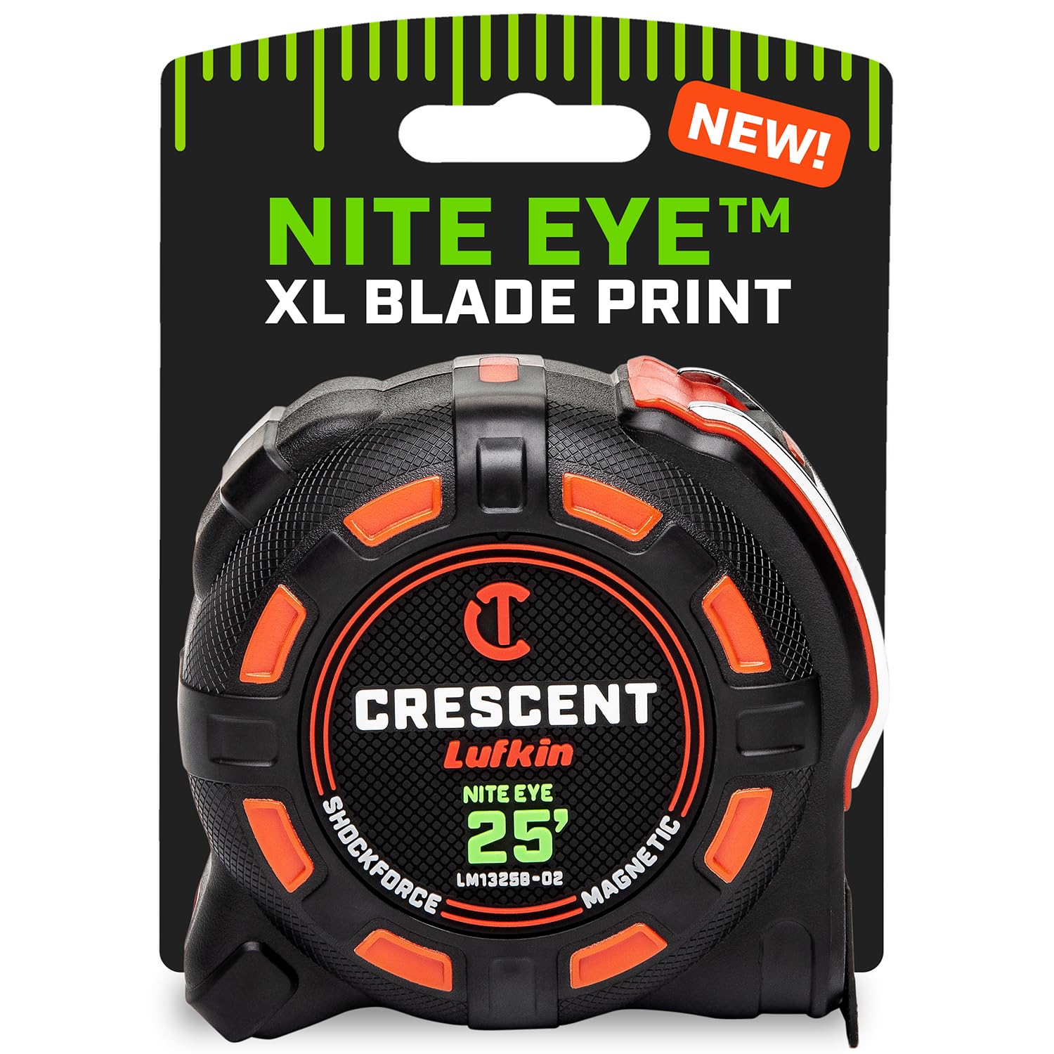 Crescent Lufkin 25' SHOCKFORCE NITE EYE Magnetic Tape | LM1325B-02