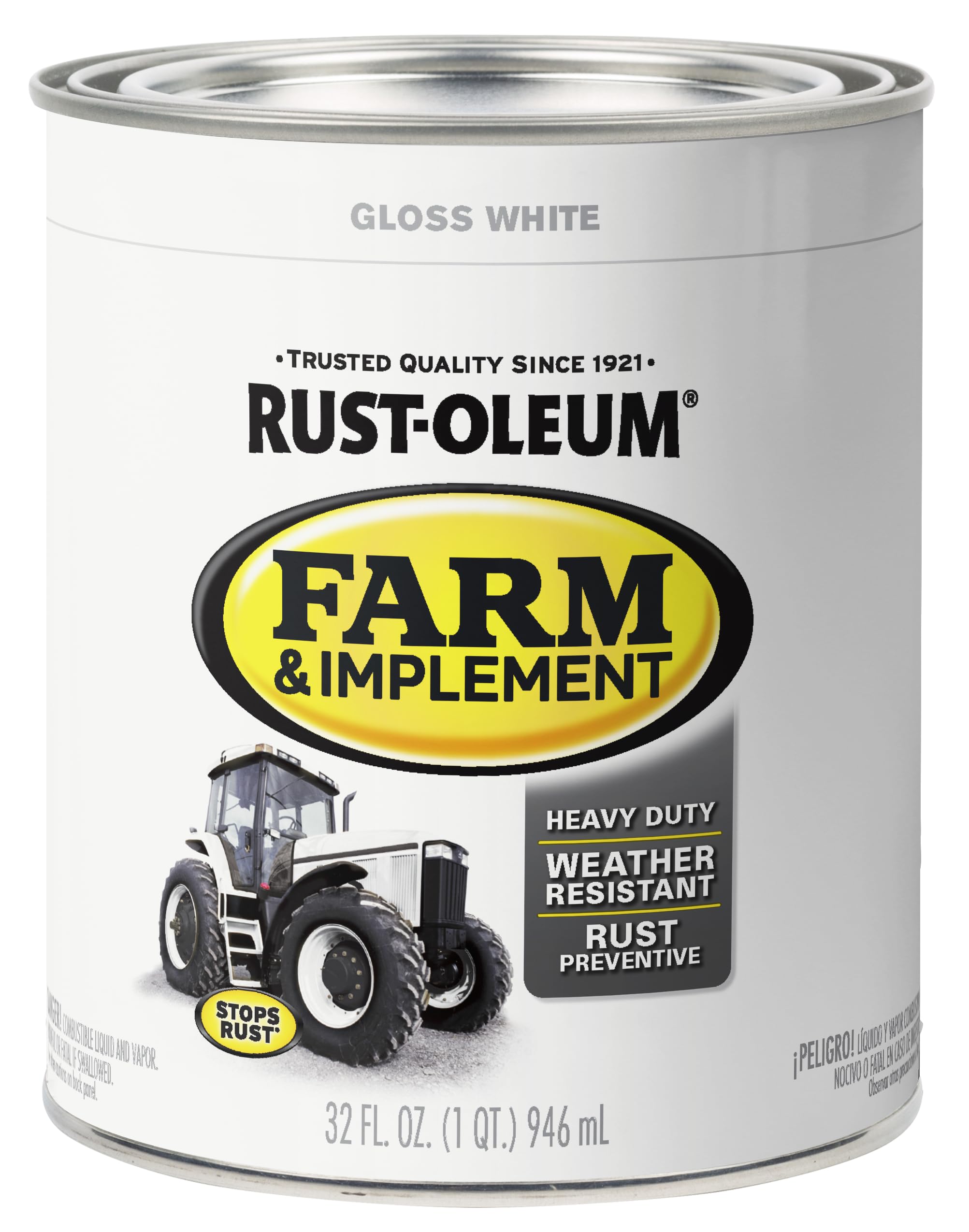 Rust-Oleum Farm & Implement Gloss White Paint | Tractor And Implement Coating, E