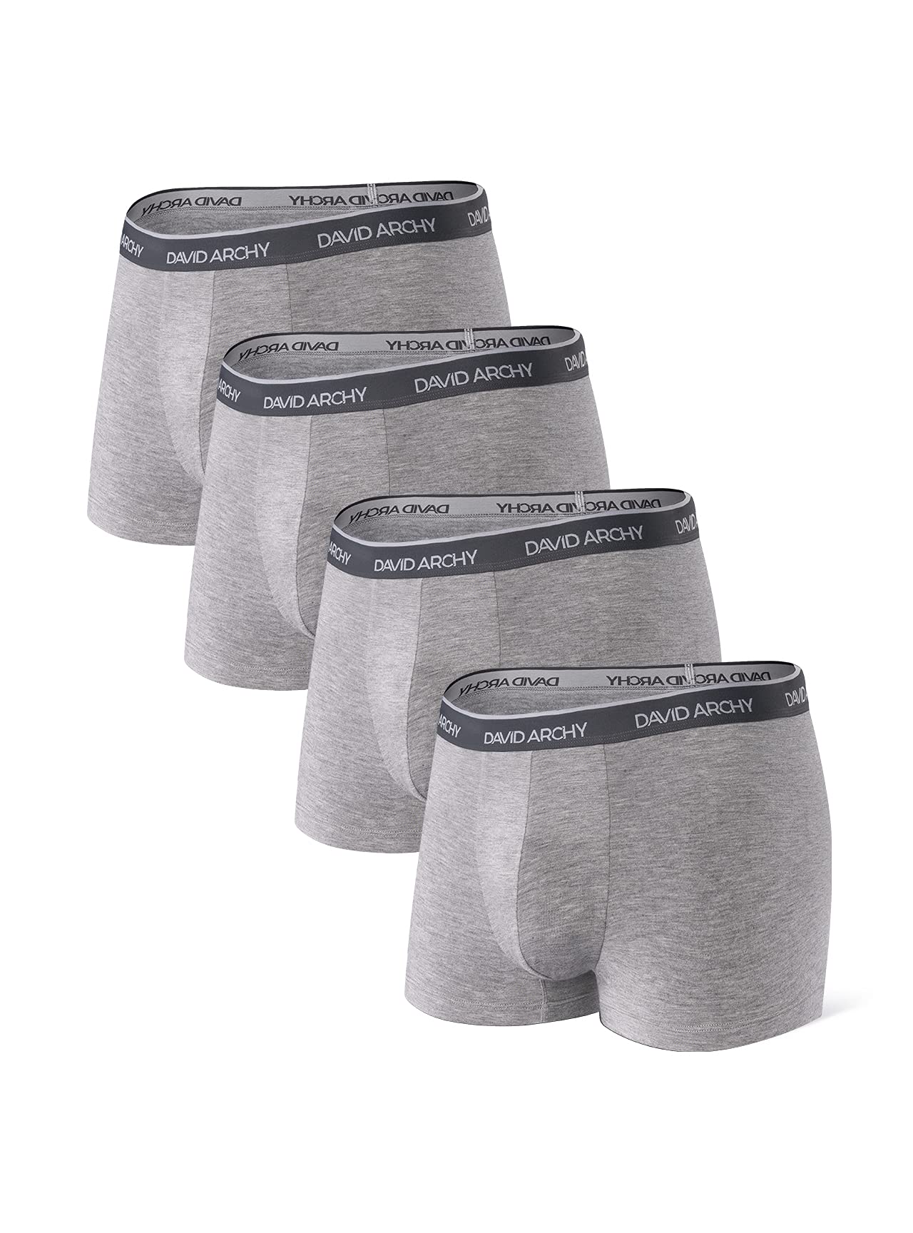 DAVID ARCHY Men's Boxer Shorts Retro 3D Pocket Bulge Underpants Bamboo Underwear