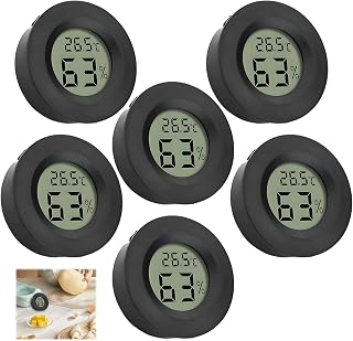 6 PCS Mini Hygrometer Thermometer Digital LCD Monitor with Accuracy Sensor | Indoor Temperature and Humidity Meter Compact Humidity Gauge with °F/°C Switch for Home Greenhouse Office Vehicles Warehouses