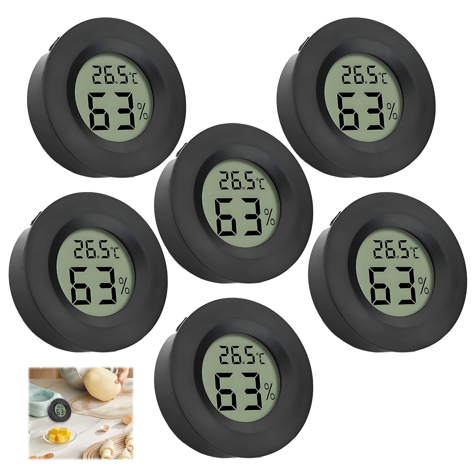 6 PCS Mini Hygrometer Thermometer Digital LCD Monitor with Accuracy Sensor | Ind