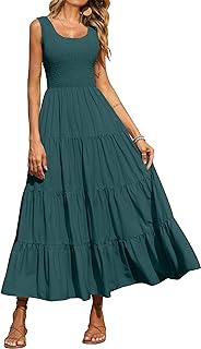 PRETTYGARDEN Women's Tank Summer Dresses for Women Maxi Dress Casual Dress