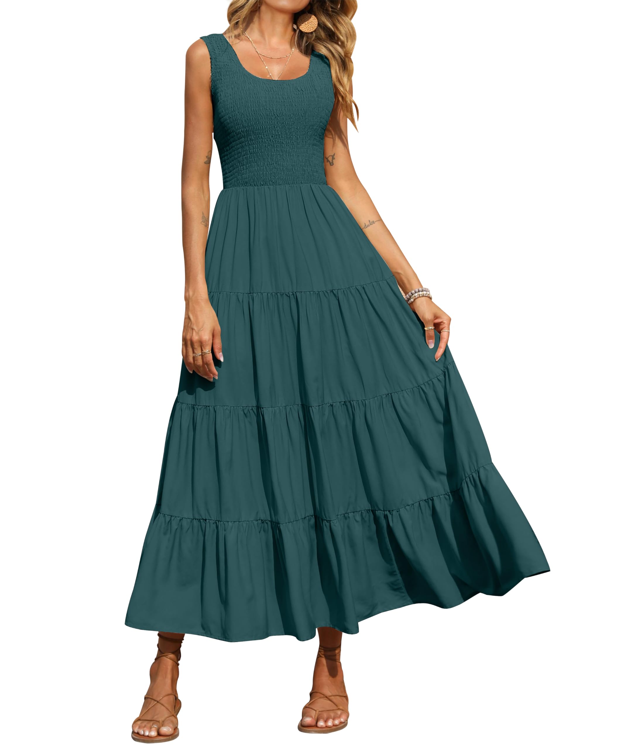 PRETTYGARDEN Women's Tank Summer Dresses for Women Maxi Dress Casual Dress