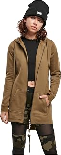 URBAN CLASSICS Women's Long Hoodie Parka, Long Jumper with Drawstring Zip, Long Sleeves Jumper with Pockets & Elasticated Cuffs, Long Cardigan with Hoodie Available, Sizes: XS-5XL