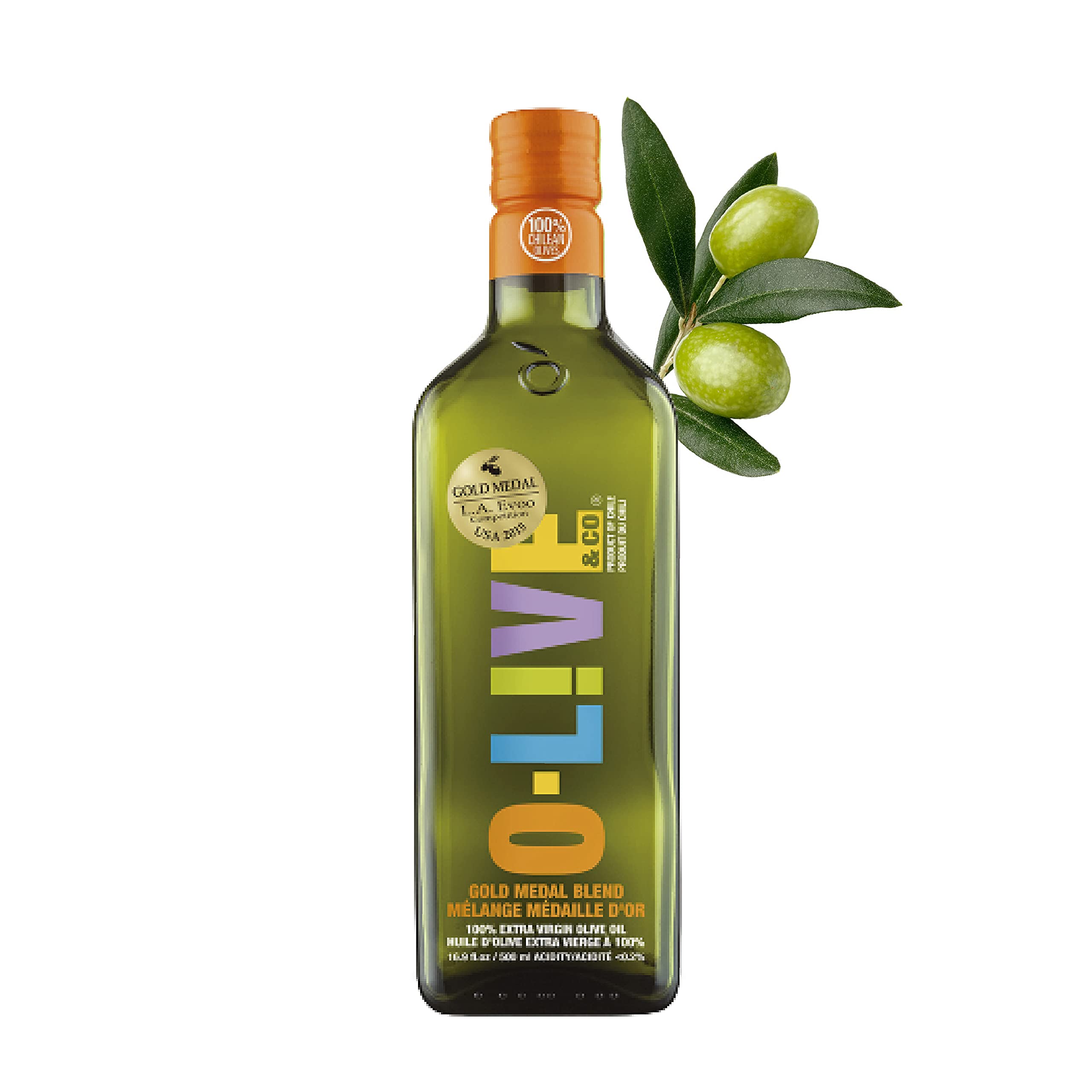 O-Live & Co. - Gold Medal Winner Extra Virgin Olive Oil (500ml), Cold Pressed, P