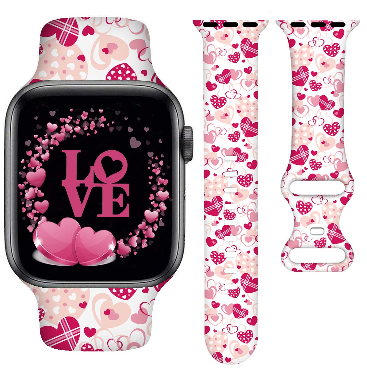Holiday Watch Bands Compatible Watch 38mm 40mm 41mm 42mm for Women Men, Adjustab