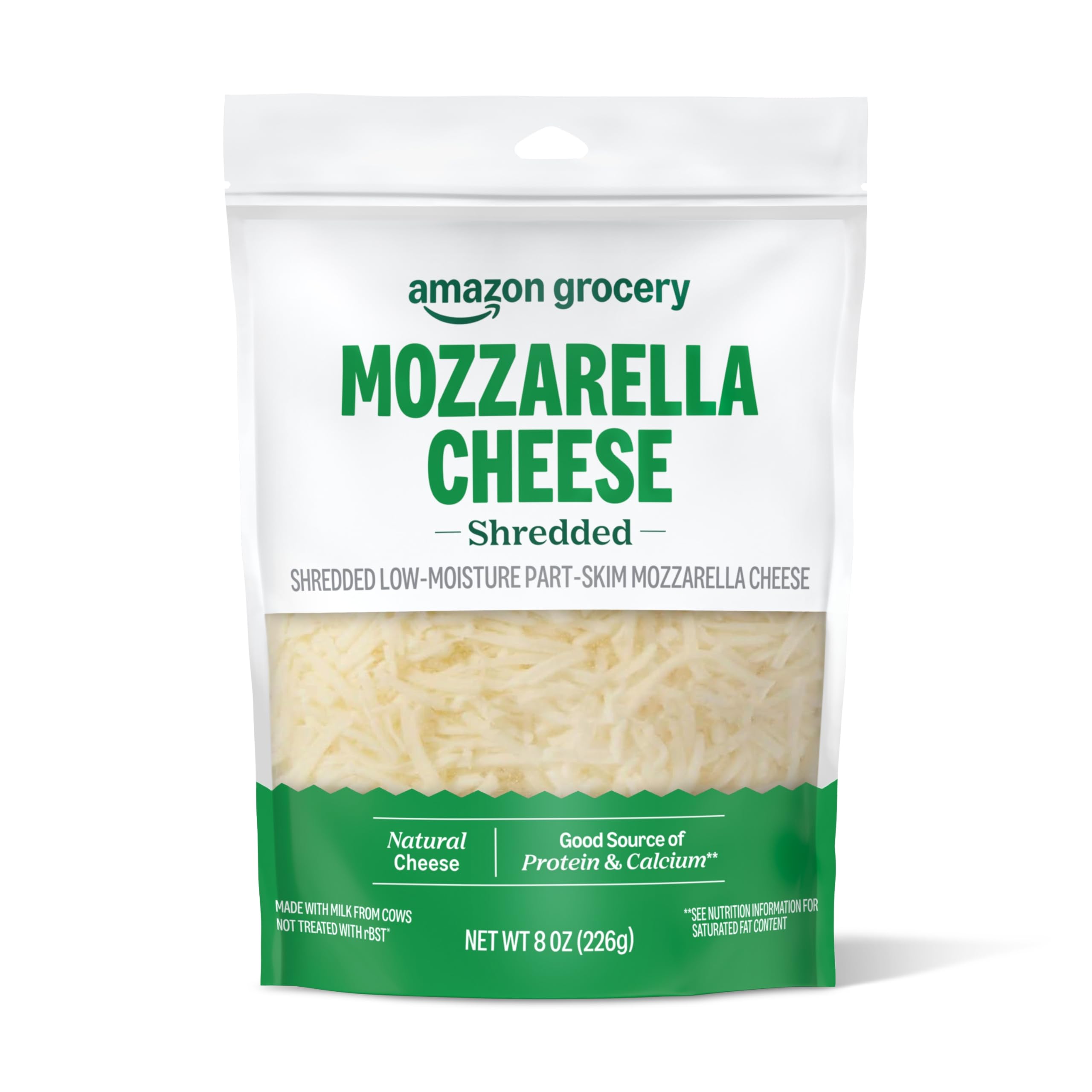 Amazon Grocery, Mozzarella Cheese, Shredded, 8 Oz