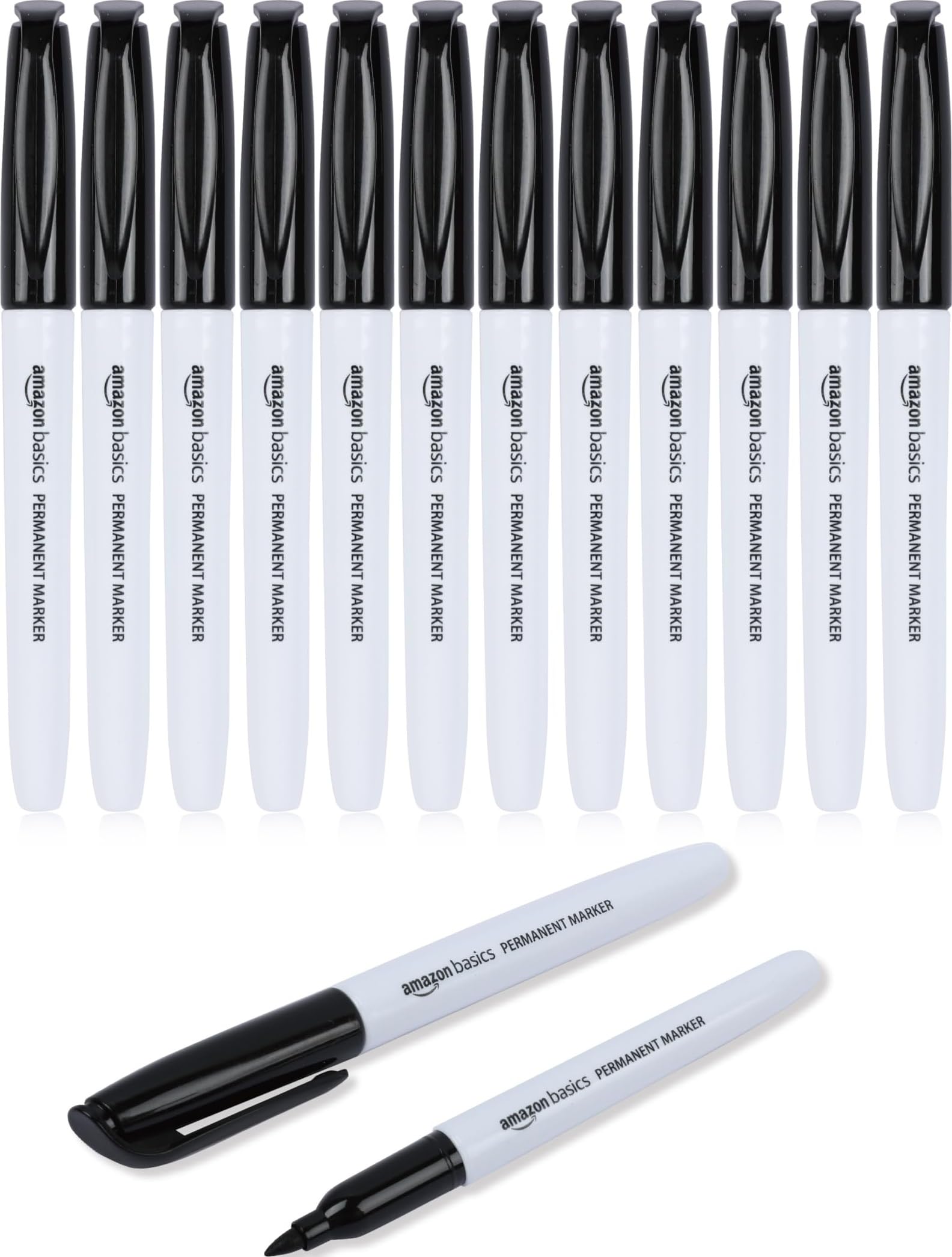 Amazon Basics Fine Tip Permanent Markers for Writing, Drawing, Quick Drying, Off