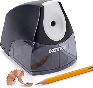 Bostitch Electric Pencil Sharpener for Classroom and Desk, Black | 4X Longer Cutting Life, Never-Stall Motor, Compact Design, Auto-Shutoff Safety Switch, Large Shavings Tray