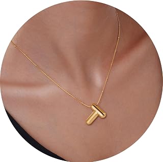 3D Initial A-Z Pendant Necklace with Snake Chain Made of Fashion Stainless Steel for Women