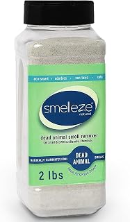 SMELLEZE Natural Dead Animal Odor Removal 2 lbs. Powder: Eliminate Dead Rat, Mice, Squirrel, Chipmunk, Raccoon & Bat Smell. Safe for Indoor Use