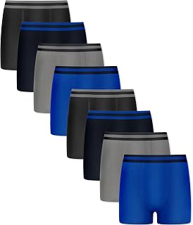 FM London Pack of 8 Boys Boxer Shorts Comfortable Elastic Waist