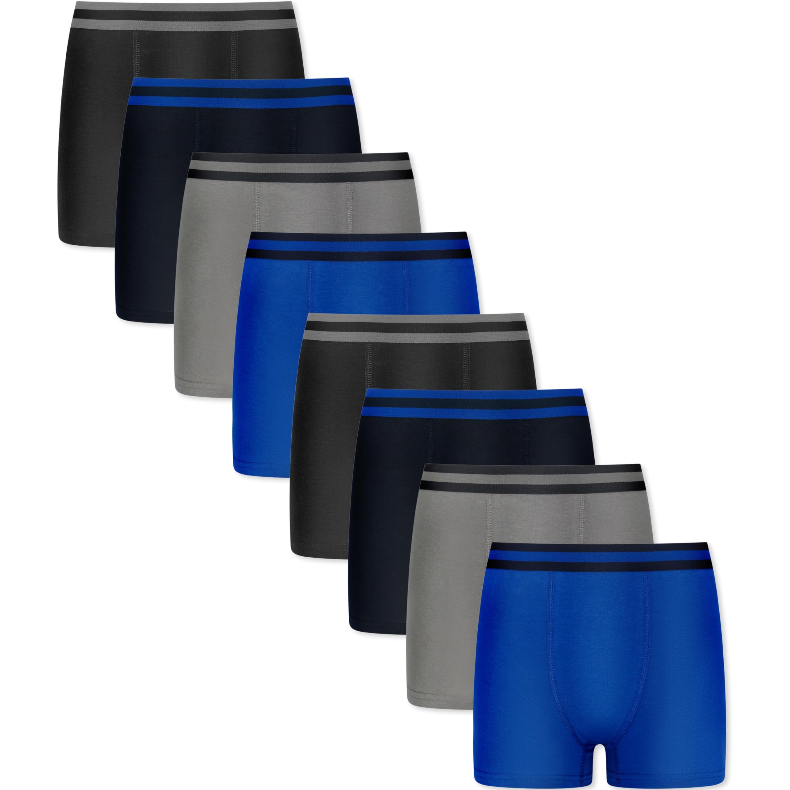 FM London Pack of 8 Boys Boxer Shorts Comfortable Elastic Waist