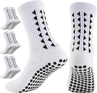 OnseToday 3 Pairs Non Slip Football Socks, Football Grip Socks for Men, Soccer Socks with Rubber Dots for Yoga Running Hiking