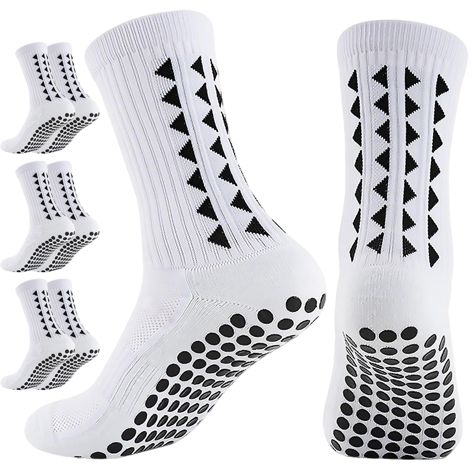 OnseToday 3 Pairs Non Slip Football Socks, Football Grip Socks for Men, Soccer S