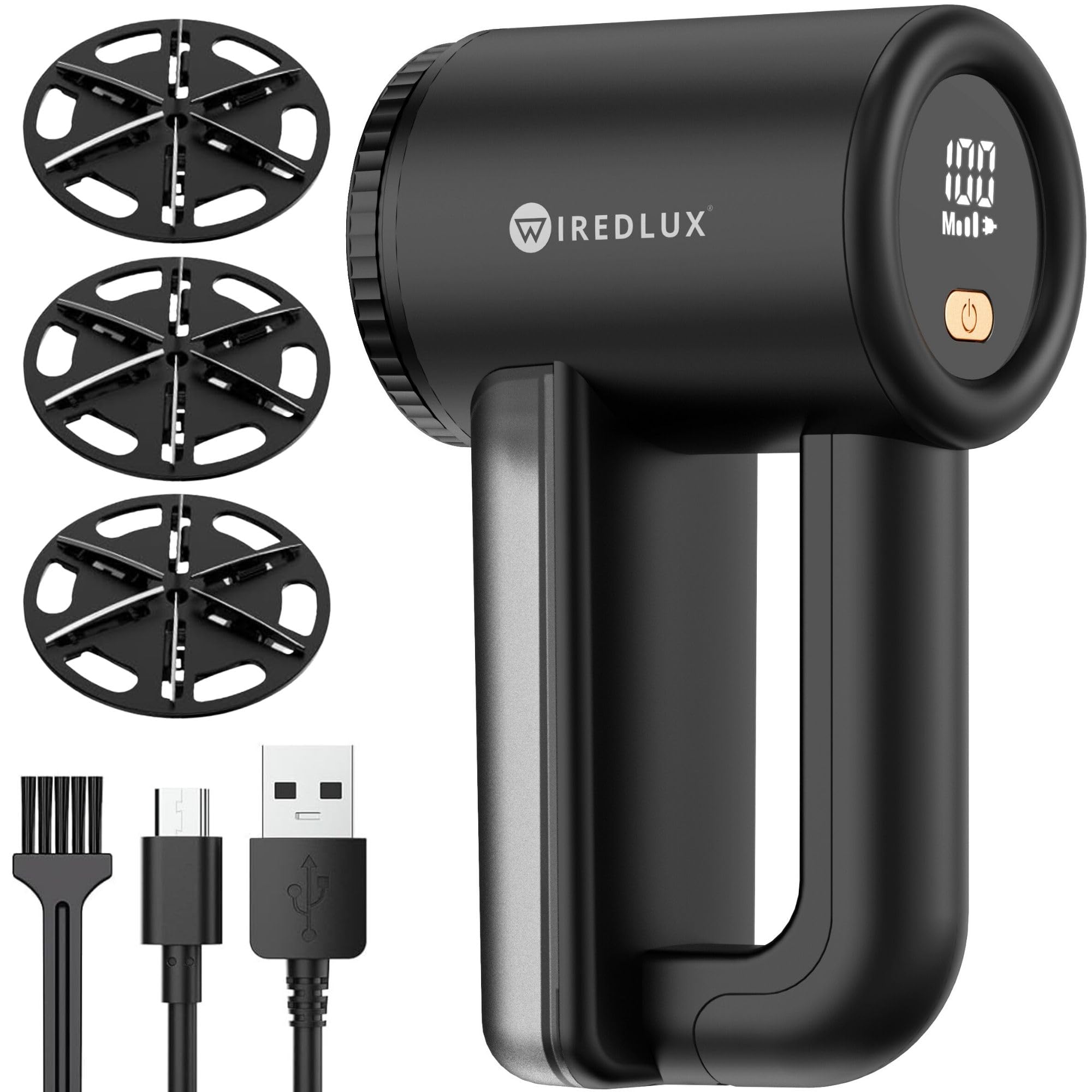 WiredLux Rechargeable Fabric Shaver - Electric Lint Remover for Clothes & Couch 