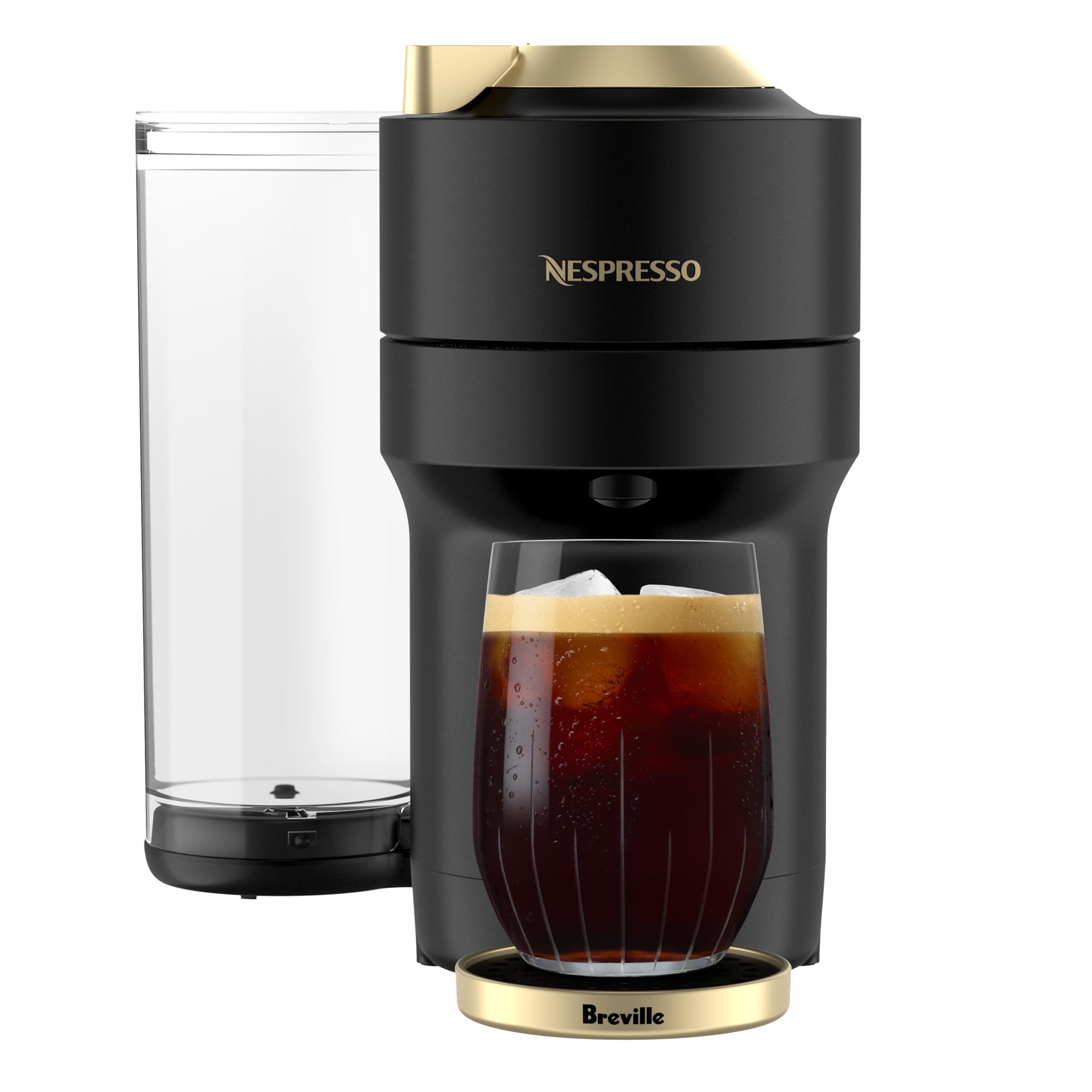 Nespresso Vertuo Pop+ Coffee & Espresso Maker by Breville, Black & Gold | Matte 
