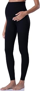 POSHDIVAH Maternity Leggings for Women Pregnancy Yoga Pants | Workout and Active wear, No Front Seam, Over Belly, Buttery Soft, Stretchy, Non-see-through, Pregnancy Essentials, Postpartum