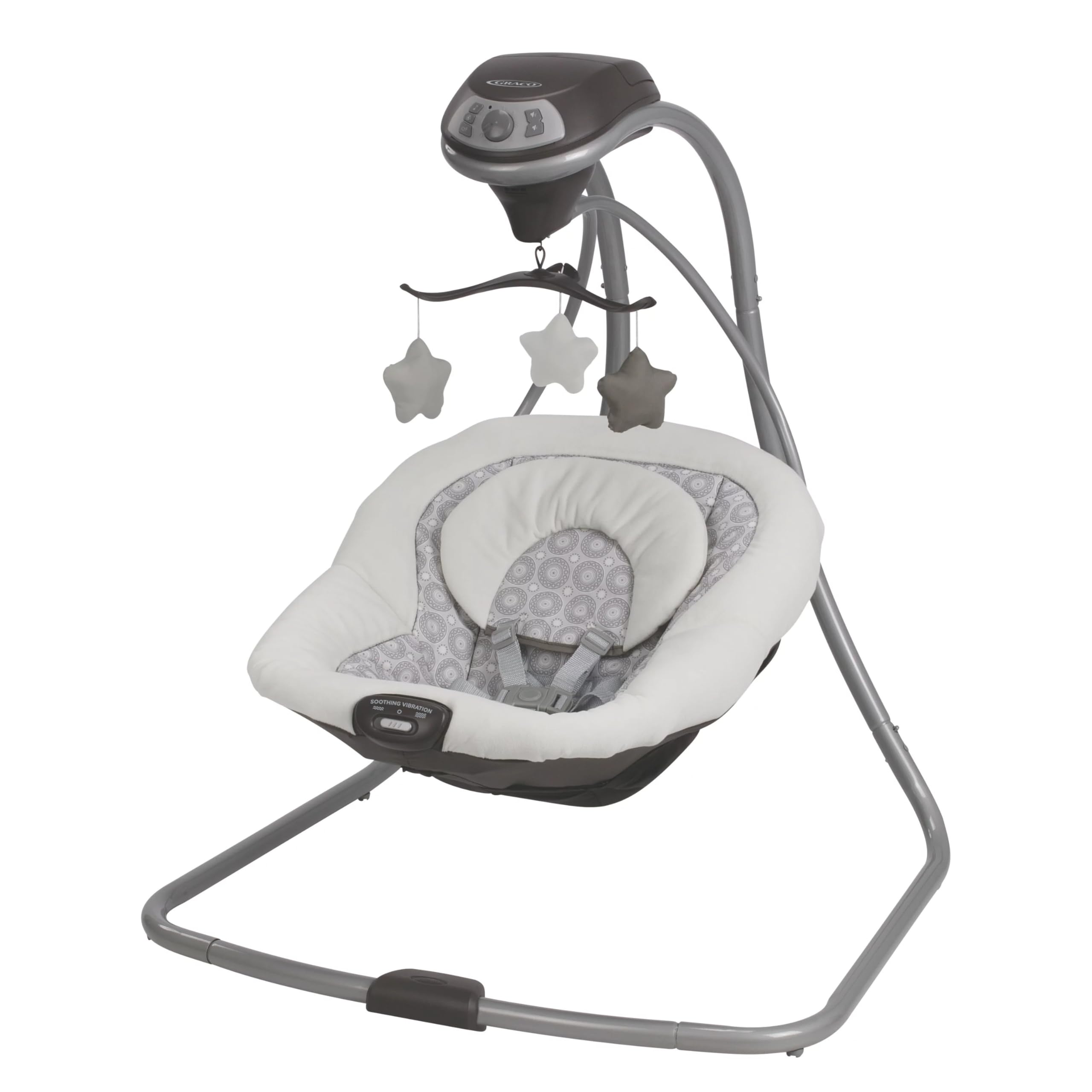 Graco Simple Sway Portable Baby Swing, Abbington | 6 Gentle Swing Speeds, 2 Vibr
