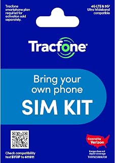Tracfone - US Prepaid SIM Card (3 in 1) | Bring Your Own Phone Kit | Phone Plans Starting at $15/mo up to $50/mo | Nation-Wide 4G LTE/5G Coverage