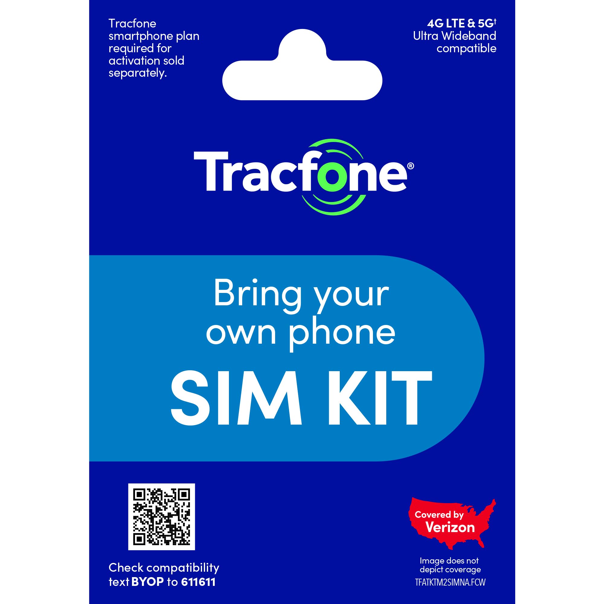 Tracfone - US Prepaid SIM Card (3 in 1) | Bring Your Own Phone Kit | Phone Plans