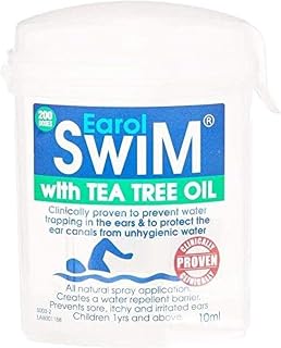 Earol Swim Ear Spray with Olive & Tea Tree Oils, 10ml (Pack of 1) | Clinically proven to protect ears against water trapping, for swimming & water sports; 200 Metered Doses in 10ml Spray Bottle