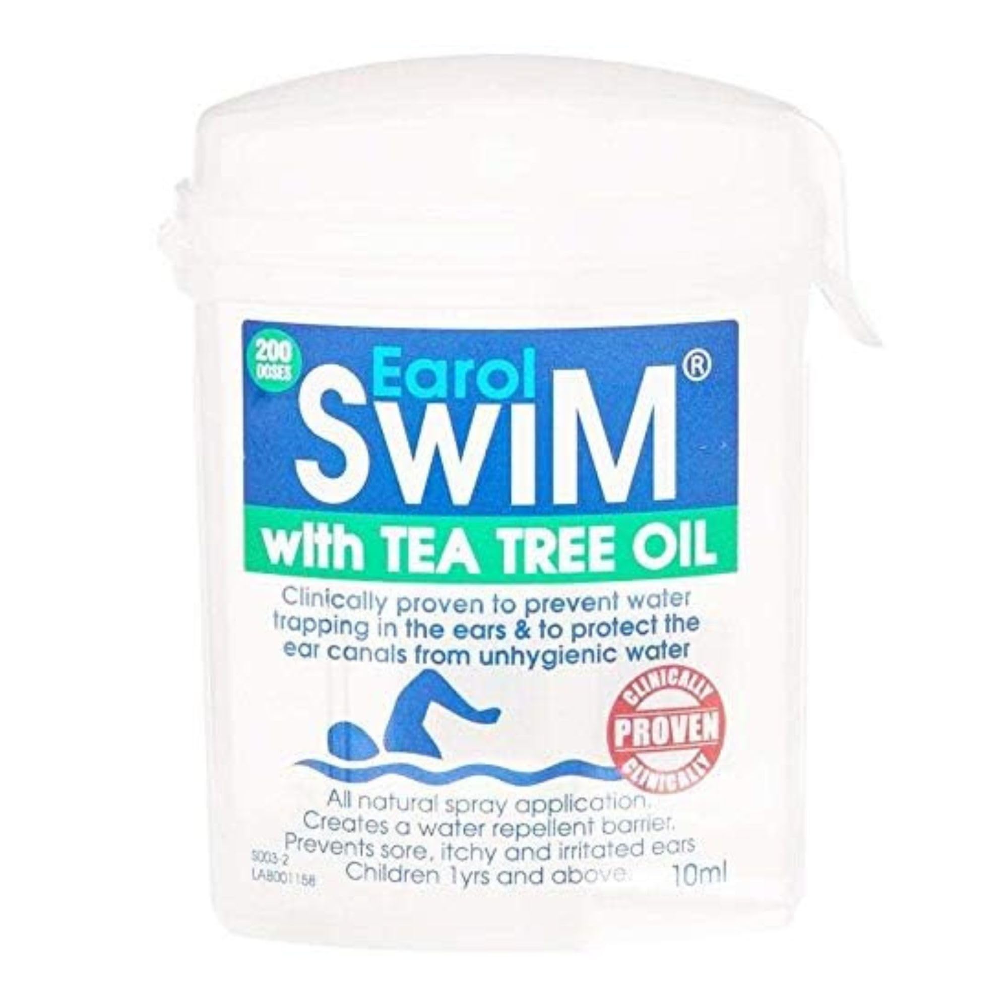 Earol Swim Ear Spray with Olive & Tea Tree Oils, 10ml (Pack of 1) | Clinically p