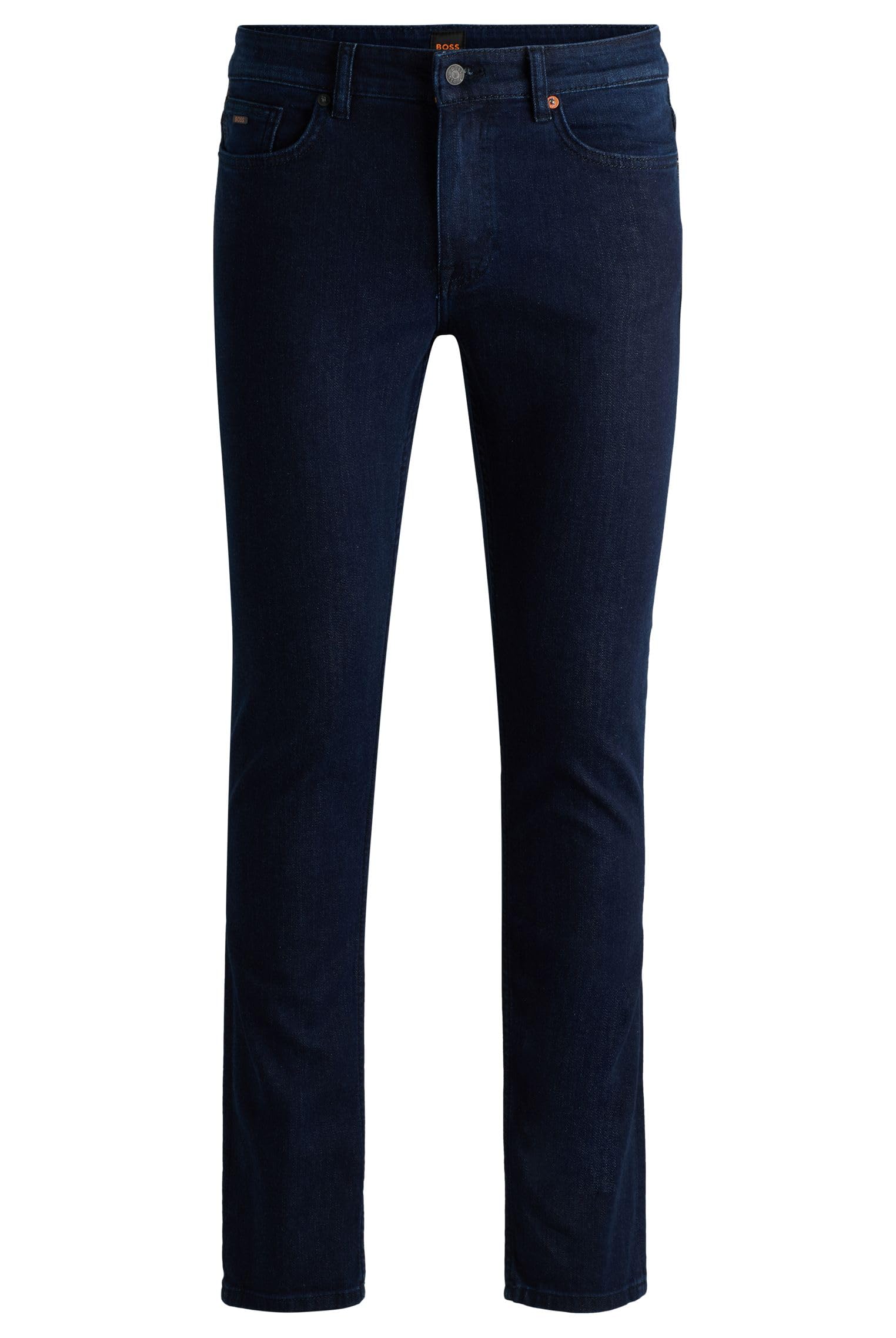 BOSS Mens Delaware BC-L-P Blue Slim-fit Jeans in Super-Stretch Denim