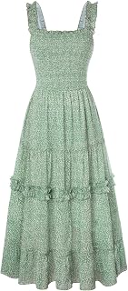 Scarlet Darkness Cottagecore 2025 Women's Flowy Ruched Summer Dress