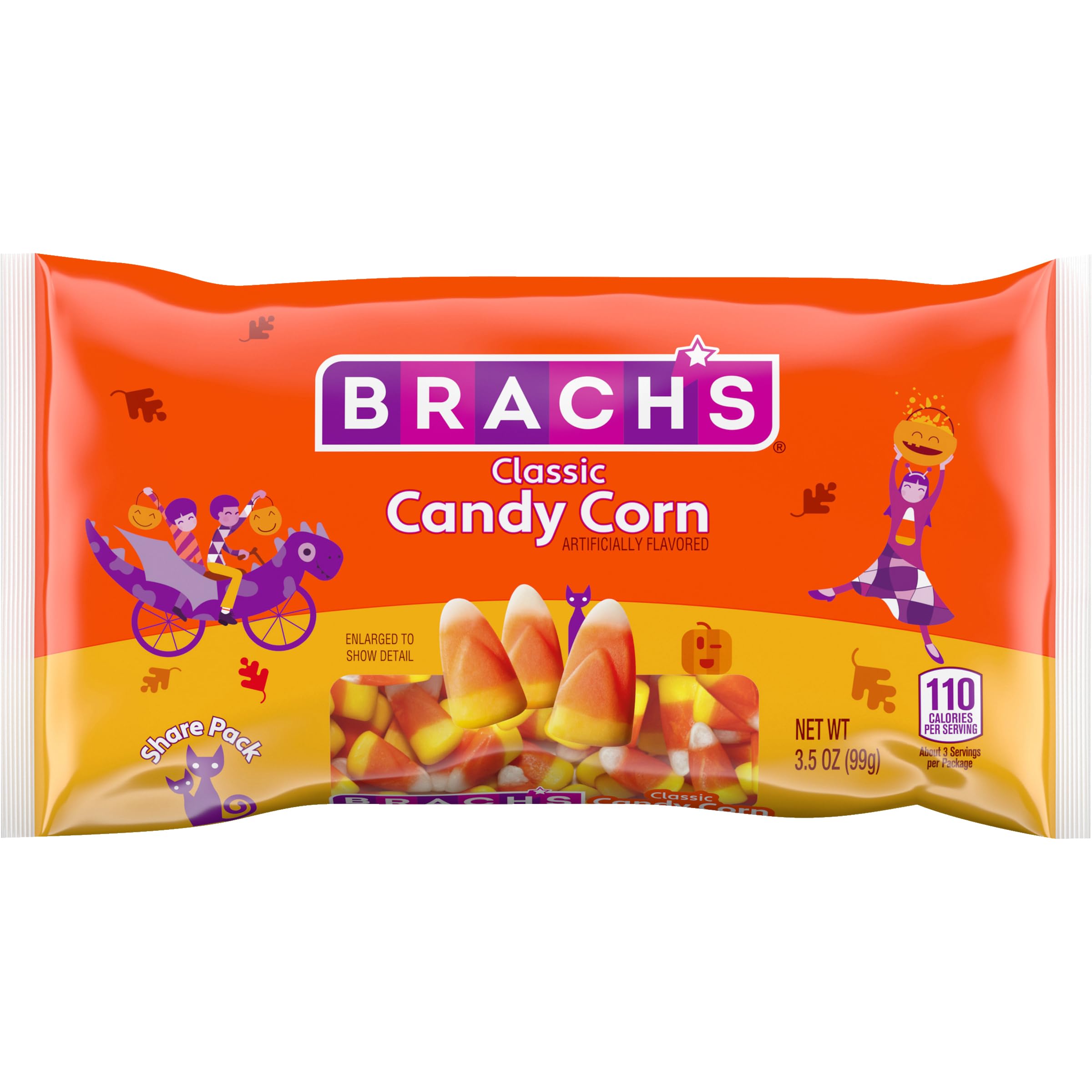 Brach's Classic Candy Corn Share Pack, Halloween Candy, Classic Fall Treats, 3.5