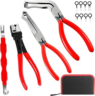 BCJCLTS 5 Pieces Electrical Disconnect Pliers for Cars | Electrical Connector Separator Tool and Automotive Electrical Connector Disconnect Pliers,Fuel Line Petrol Clip (Red 5 PCS)