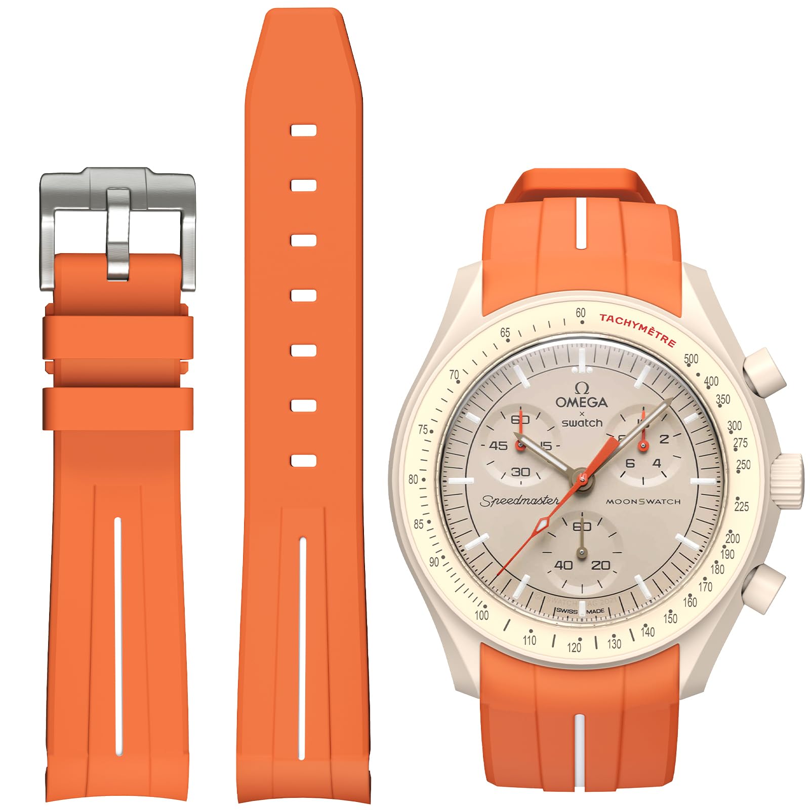 BONACE Strap for Omega x Swatch MoonSwatch/Rolex Watch/SEIKO Watch 20mm,Silicone