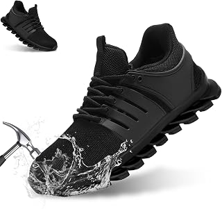 Men Safety Shoes for Women Waterproof Steel Toe Sneakers Construction Work Lightweight Slip On Working Footwear