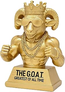 Wastaver 5 Inch Goat Trophy Winner Award, Funny Retirement Gifts for Men | Handmade Resin Greatest of All Time Trophy for World Cup Fantasy Football Champion, Office MVP, Gag Gifts for Men, Friends