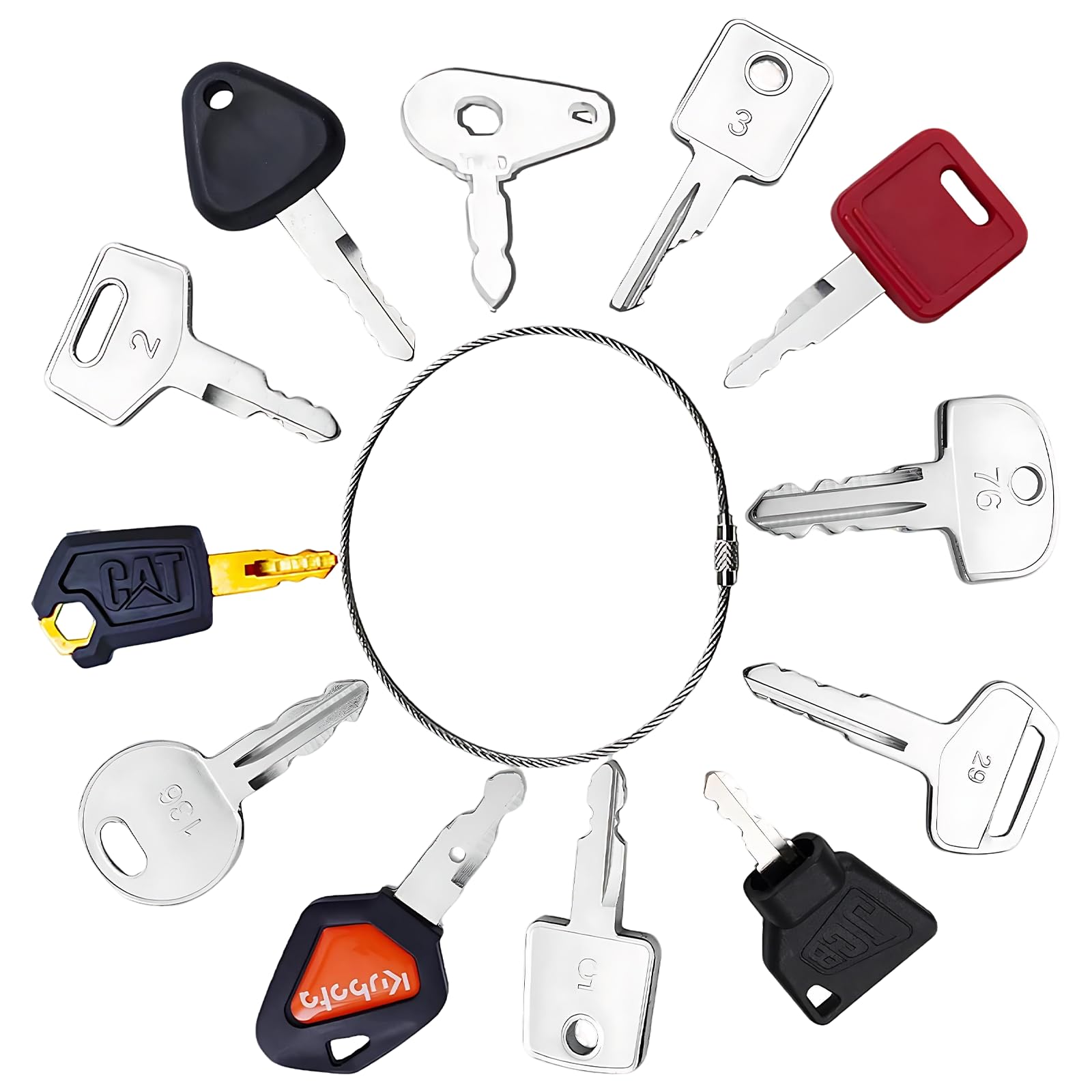 12Pcs Universal Ignition Starter Switch Spare Keys Set, Heavy Duty Plant Dumper 