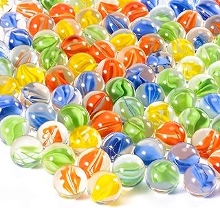 Sukh 90Pcs Glass Marbles Bulk - Thick Cat Eye Marbles, 14mm Medium Beads | Ideal for Marble Run, Chinese Checkers, Bee Bath, Vase Filler, Tank Decor, Family Party Board Games, Christmas Gift, Mixcolor
