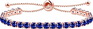 Uloveido Tennis Bracelet Adjustable Bolo Clasp for Girls Women Hypoallergenic Purple Pink Blue Green Cubic Zirconia Bracelets Gift Y4043