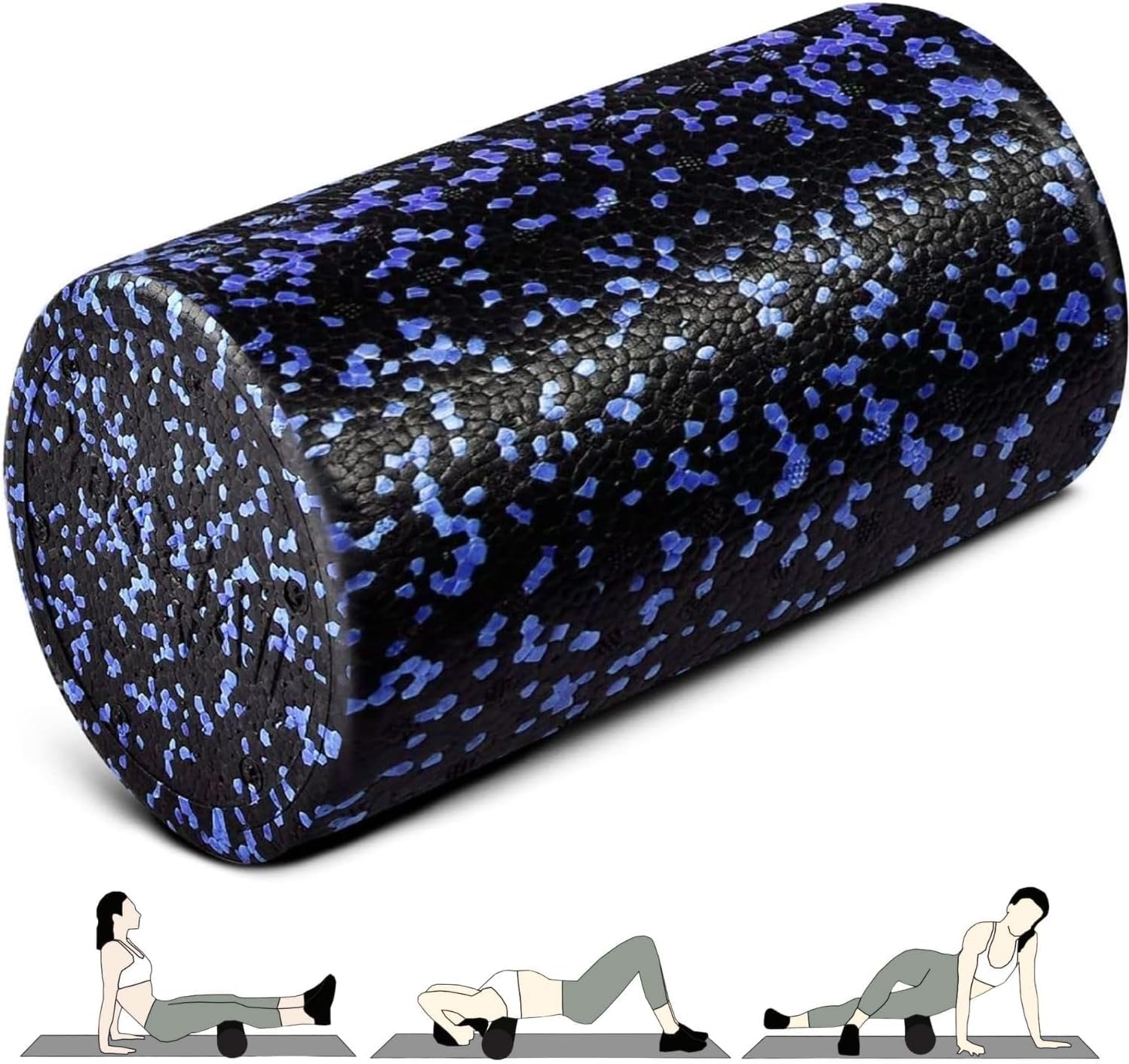 Yes4All High-Density EPP Round Back Roller Foam, Foam Roller for Yoga, Pilates &