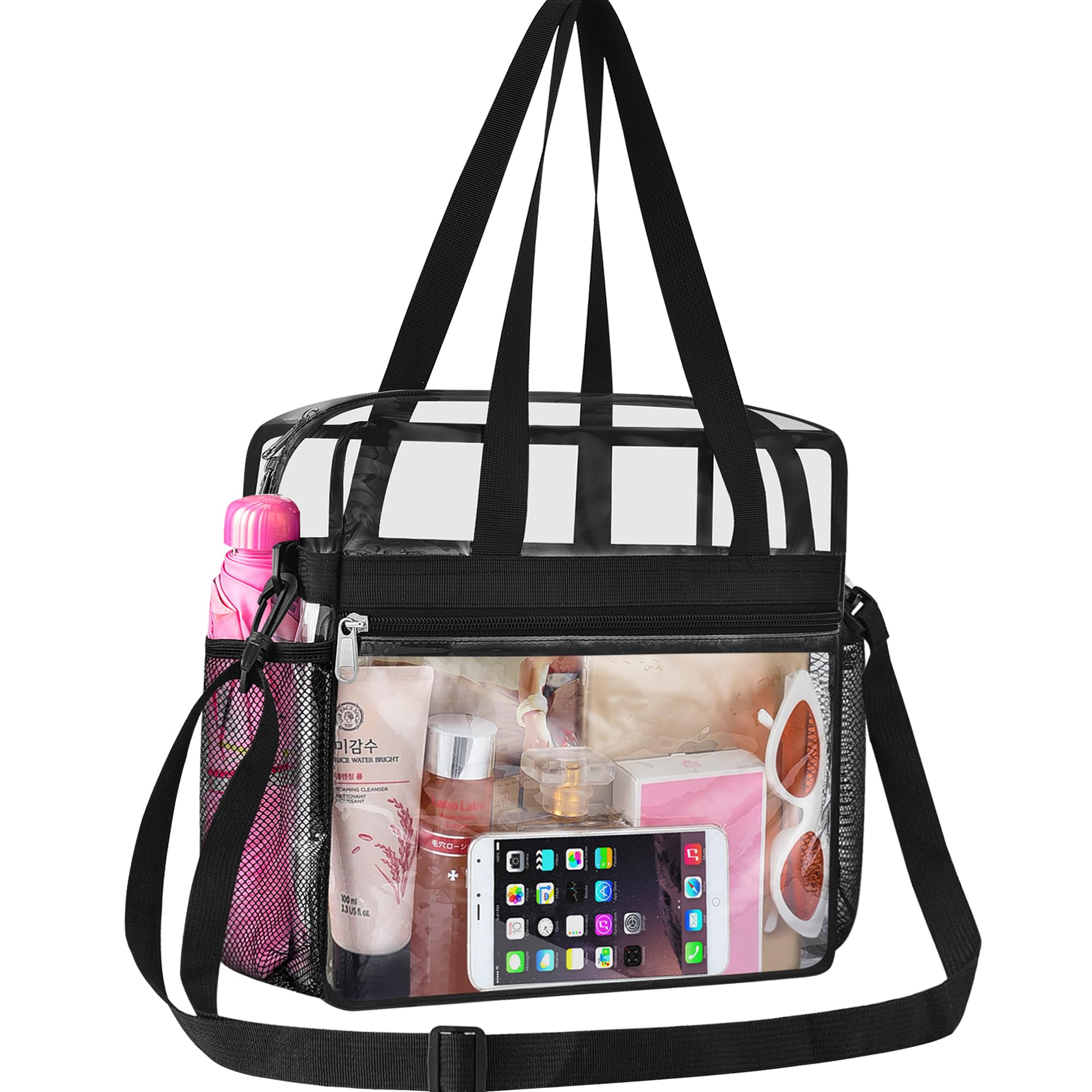 Oraben Clear Tote Bag Clear Bag Stadium Approved 12x6x12 Stadium Bag for Work, S