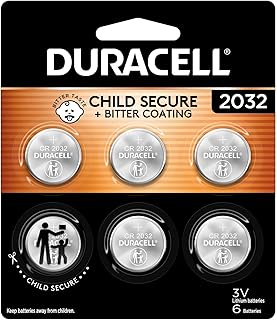 Duracell 2032 Lithium Battery, 6 Count, AirTag & Key Fob, CR2032 3V Cell
